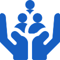 Blue family support symbol