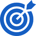 Bullseye symbol in blue
