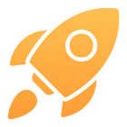 Minimalist rocket design in orange